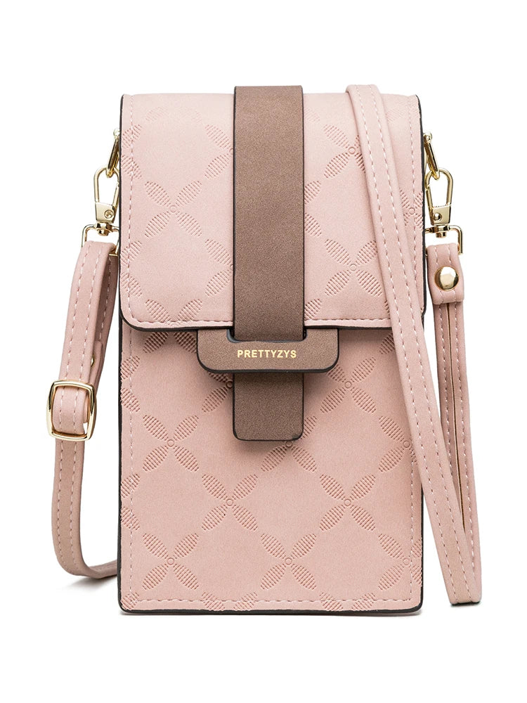 2023 summer new mobile phone bag wallet Japanese and Korean high-end PU plash buckle vertical large capacity single shoulder bag