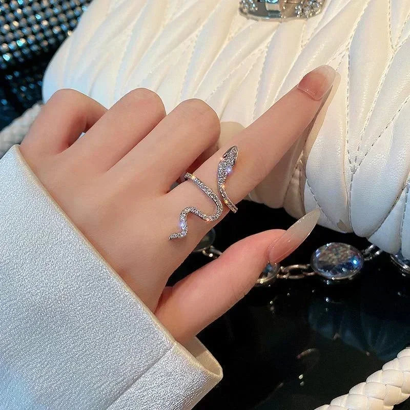 Women Gothic Open Snake Ring Adjustable Animal Rings Reptile Fashion Punk Personality Jewelry Accessories Jewellery Tentacles