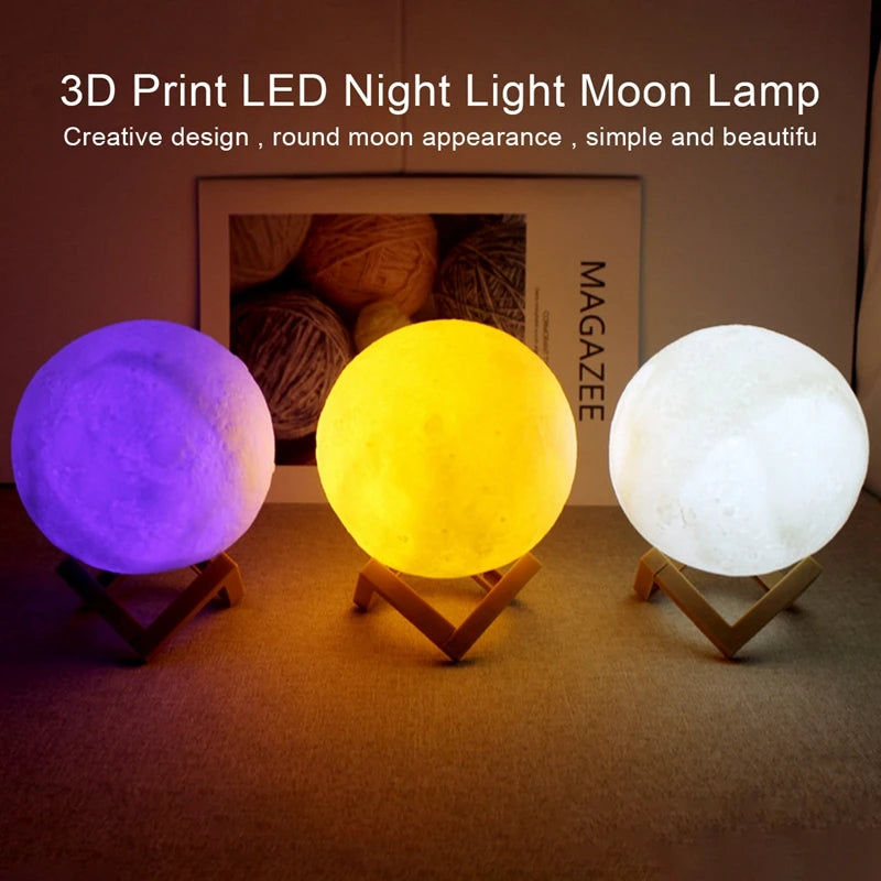 Pzsunly 3D Moon LED Night Ligh