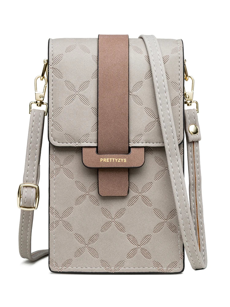 2023 summer new mobile phone bag wallet Japanese and Korean high-end PU plash buckle vertical large capacity single shoulder bag