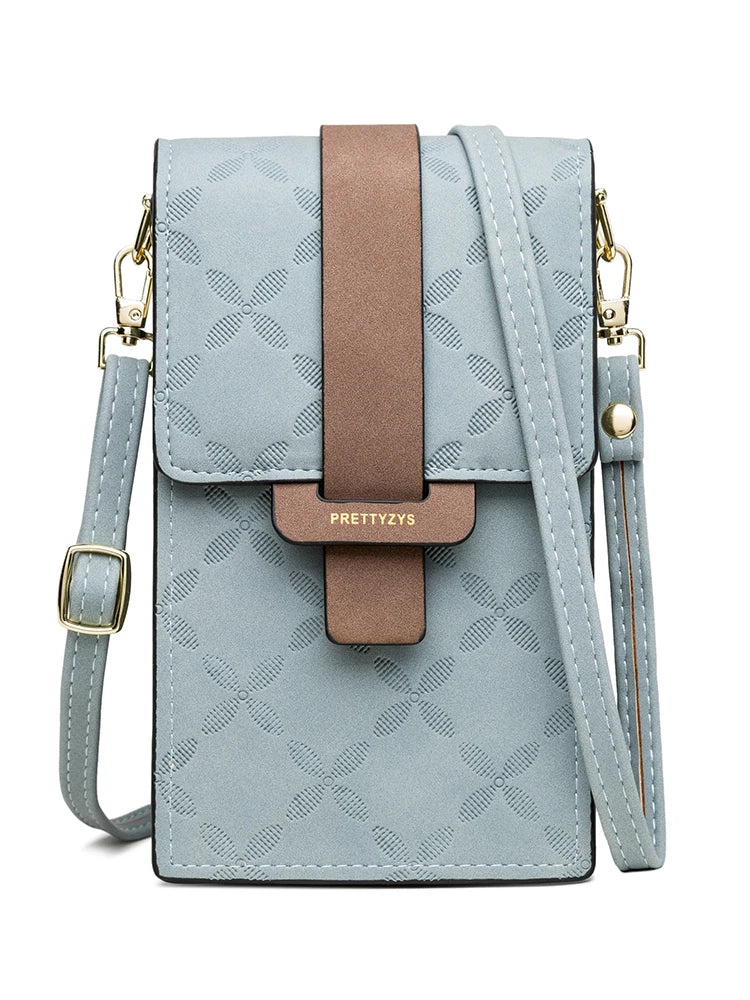 2023 summer new mobile phone bag wallet Japanese and Korean high-end PU plash buckle vertical large capacity single shoulder bag