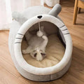 Cozy Cat Bed with Ears & Removable Cushion