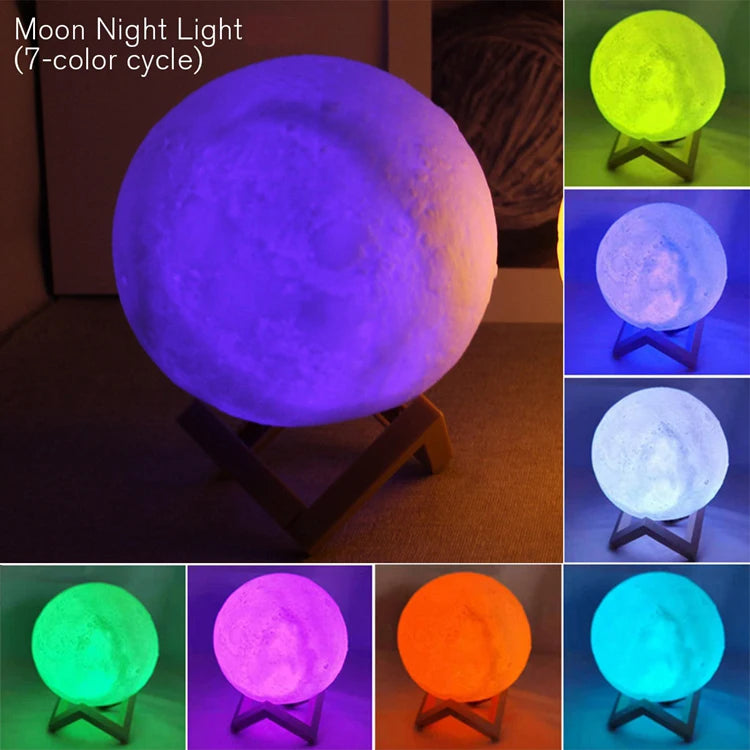 Pzsunly 3D Moon LED Night Ligh