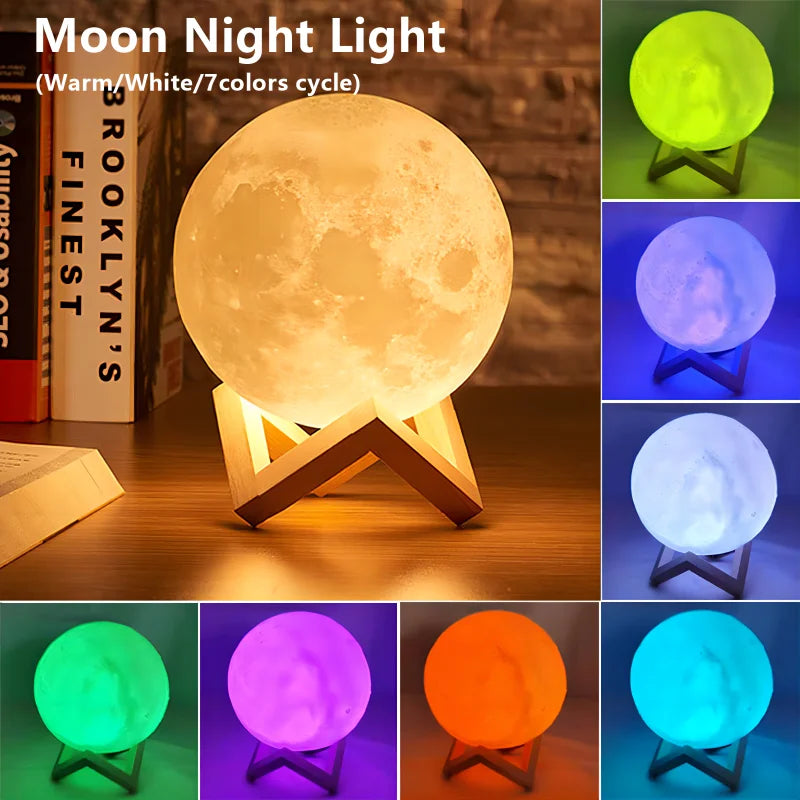 Pzsunly 3D Moon LED Night Ligh